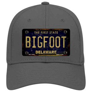 Bigfoot Delaware Rusty Look Metal on Cotton Velcro Hat - Charcoal